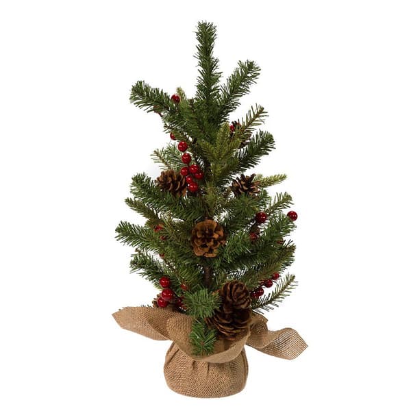 Kurt S. Adler 24in. Red Berries & Pinecones Fir Tree