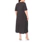 Plus Size MSK Elbow Sleeve V Neck Dot Midi Dress - image 2