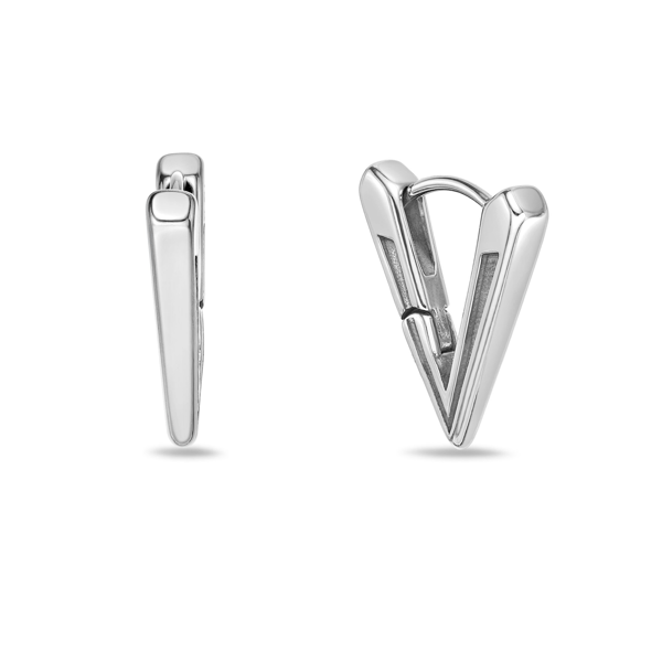 Mens Lynx Stainless Steel Triangle Earrings
