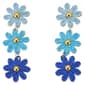 Ashley  Cooper(tm) Blue Tri-Tone Raffia Flower Tier Earrings - image 1