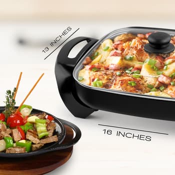 Electric Skillet, 6, Non-Stick, Black - Continental