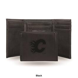 Mens NHL Calgary Flames Faux Leather Trifold Wallet