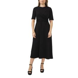Womens MSK Short Sleeve Crisscross Front Jacquard Knit Dress
