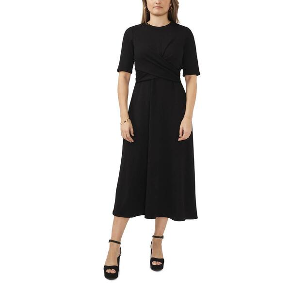 Womens MSK Short Sleeve Crisscross Front Jacquard Knit Dress - image 