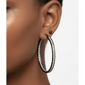 Saffron Black Stainless Steel Inside Out 40mm Hoop Earrings - image 7