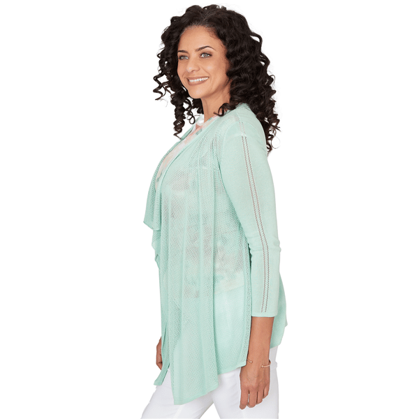 Womens Emaline Key Items 3/4 Sleeve Drape Front Cardigan