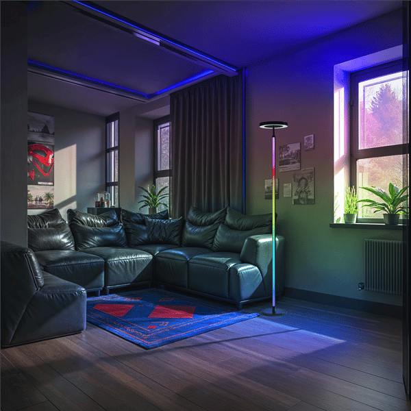 Simplee Adesso Luther RGB Color Changing Torchiere