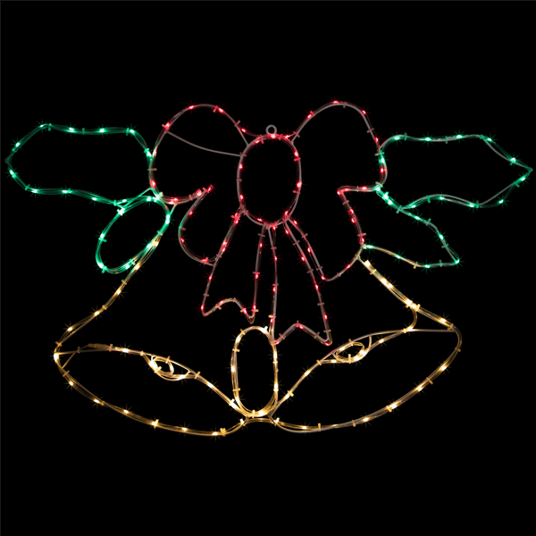 Northlight Lighted Christmas Bell & Bow Window Silhouette Décor