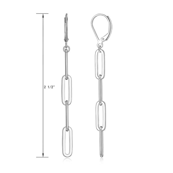 Forever Facets Sterling Silver Chain Dangle Earrings