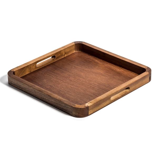 Kalmar Home Acacia Wood Square Serving Tray