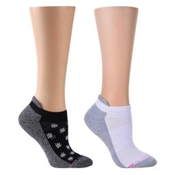Womens Dr. Motion 2pk. Daisy & Solid Ankle Socks