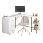 Techni Mobili L-Shape Home Office Two-Tone Desk w/ Storage - image 2