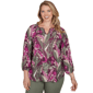 Plus Size Ruby Rd. Sedona Escape Tropical Tassel Neck Blouse - image 1