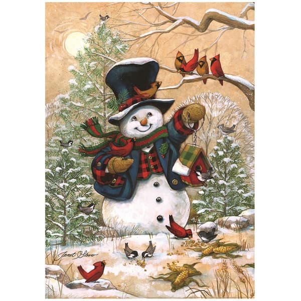 Briarwood Lane Winter Friends Snowman & Cardinal Garden Flag - image 