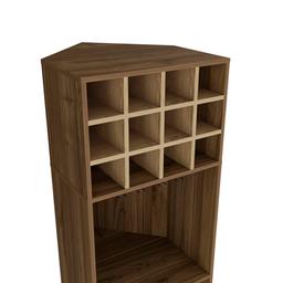 FM FURNITURE Aubree Mahagony Corner Bar Cabinet