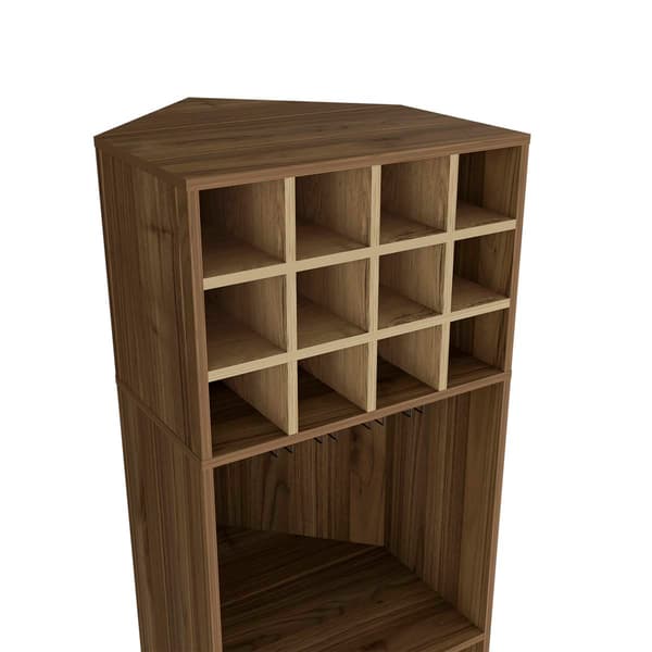 FM FURNITURE Aubree Mahagony Corner Bar Cabinet