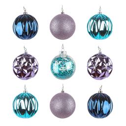 National Tree 13in. Lavender & Blue Ball Ornaments - Set of 9