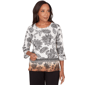 Womens Alfred Dunner Seville Ombre Floral Crew Neck Top - image 1