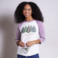 Womens Tru Self 3/4 Sleeve Raglan Merry Christmas Tee - image 1