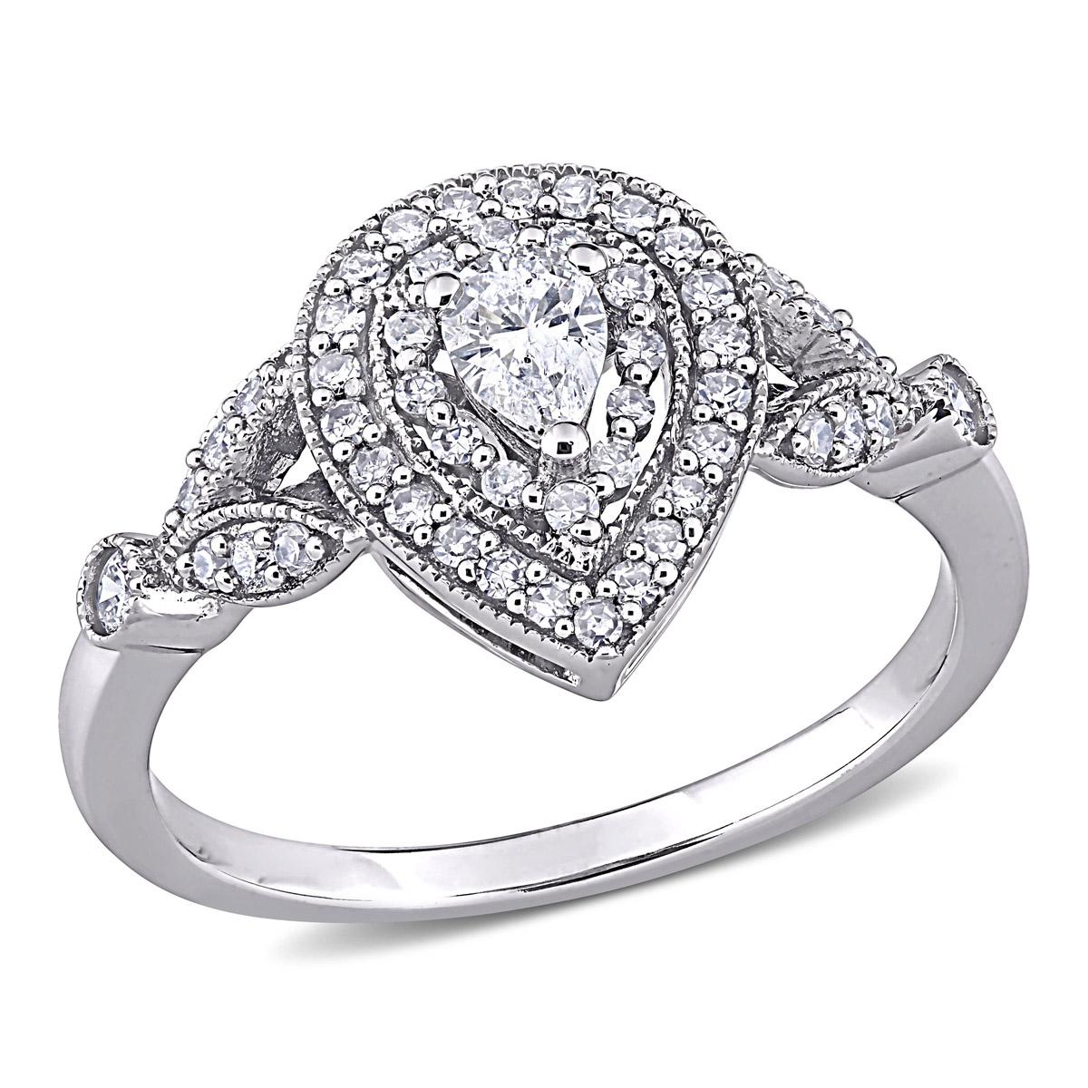 Diamond Classics™ 10kt. White Gold 1/2ctw. Diamond Pear...