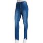 Womens Bleu Denim Asymmetrical Hem 5 Pocket Skinny Jeans - image 1