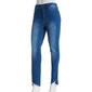 Womens Bleu Denim Asymmetrical Hem 5 Pocket Skinny Jeans - image 1