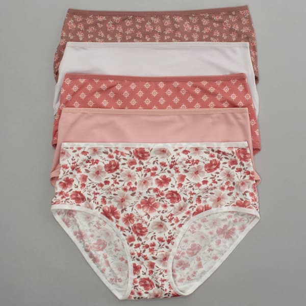 Womens Laura Ashley(R) 5pk Micro Brief Panties - LS7685-5PKDK - image 