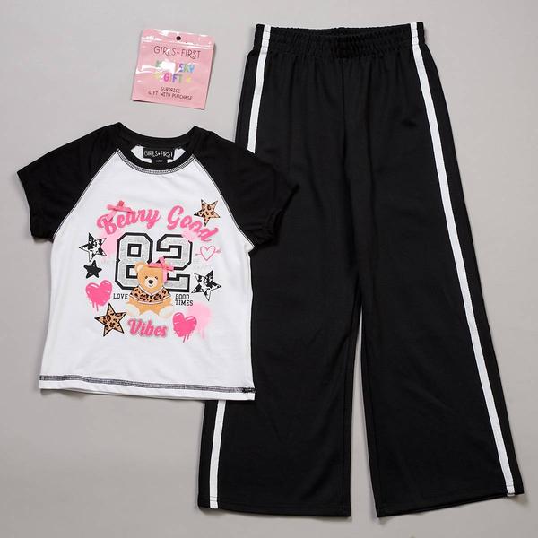 Girls (7-16) Girls First Beary Good Vibes Tee & Pants Set - image 