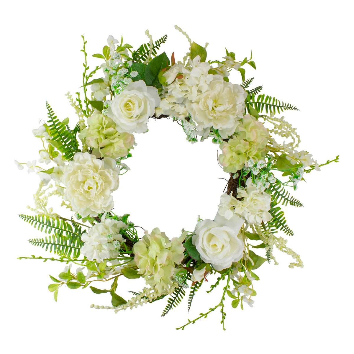 Open Video Modal for Northlight Seasonal Artificial Peony &amp; Rose Floral Spring Wreath