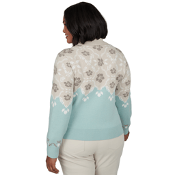 Plus Size Ruby Rd. Mythical Floral Fair Isle Turtleneck Sweater