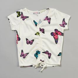 Girls (4-6x) Poof! Ribbed Alllover Print Butterfly Top