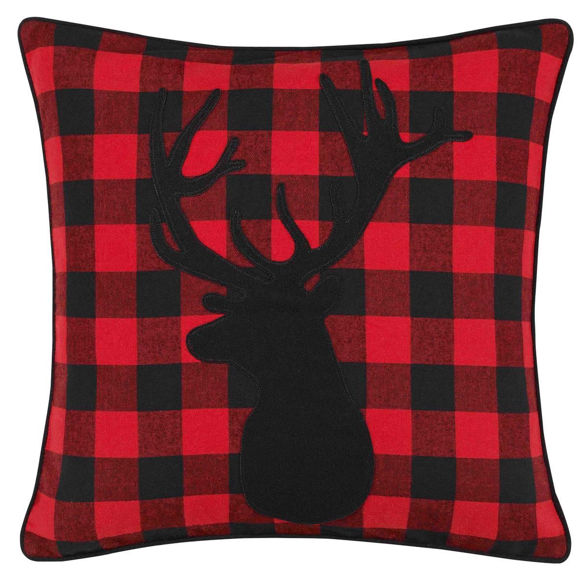 Eddie Bauer Cabin Plaid Stag Head Decorative Pillow - 20x20