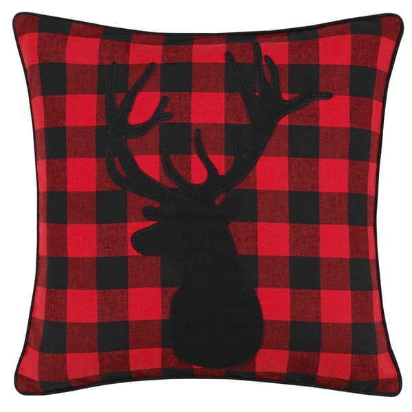 Eddie Bauer Cabin Plaid Stag Head Decorative Pillow - 20x20 - image 