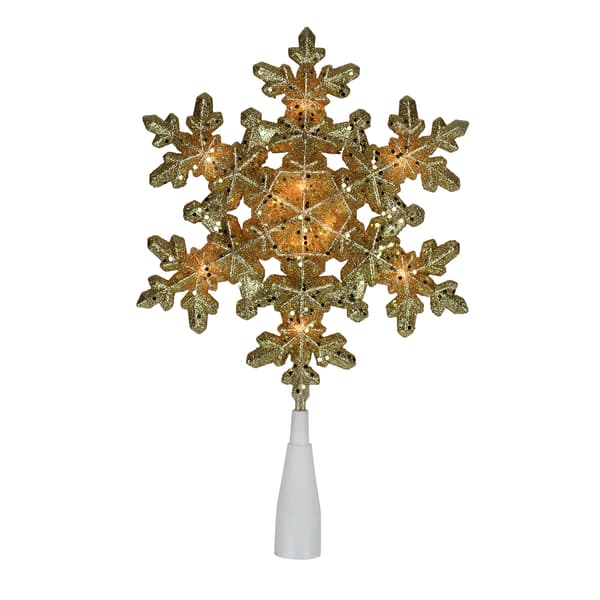 Northlight Seasonal Gold Snowflake Christmas Tree Topper - image 