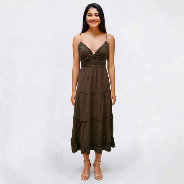 Juniors Love Tree Crochet Midi Dress - image 