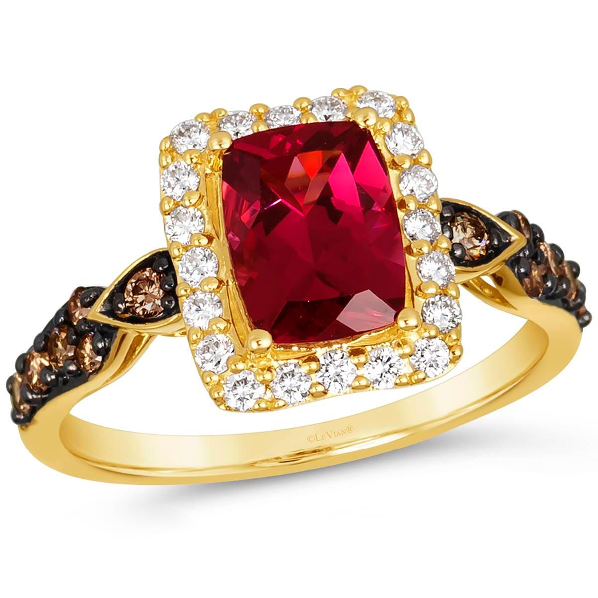 Le Vian(R) Rhodolite Ring w/ Chocolate Diamonds(R) & Vanilla Diamond