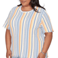 Plus Size Alfred Dunner Out Of The Blue Fringe Stripe Sweater - image 5