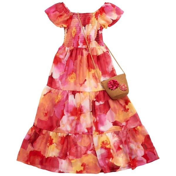 Girls (7-16) Speechless(R) Short Sleeve Floral Smocked Maxi Dress - image 