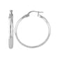 Sterling Silver Polished Half Round Tube Hoop Earrings - image 1