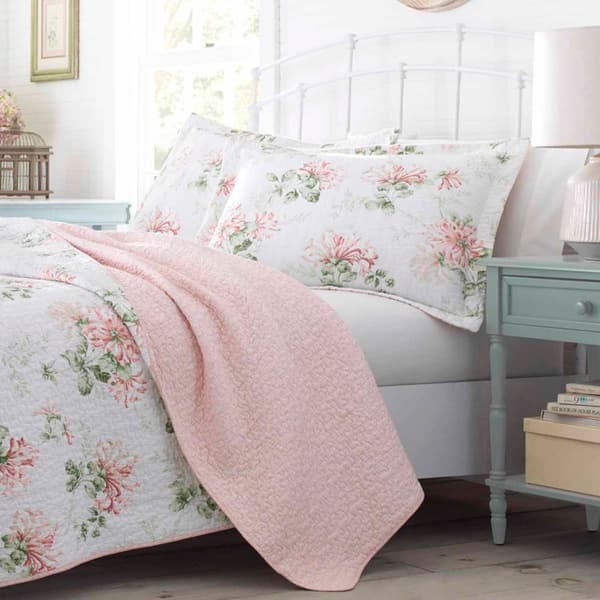 Laura Ashley® Honeysuckle 136 Thread Count Reversible Quilt Set