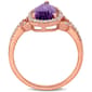 Gemstones Classics&#8482; 14kt. Rose Gold Pear Amethyst Halo Ring - image 3