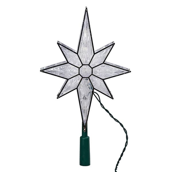 Kurt Adler UL 10-Light Clear LED 8-Point Star Treetop