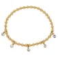Athra 14kt. Gold over Brass Crystal Drop Stretch Beaded Bracelet - image 1