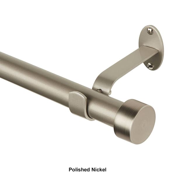 Serena Single Curtain Rod with Contemporary Cap Finial