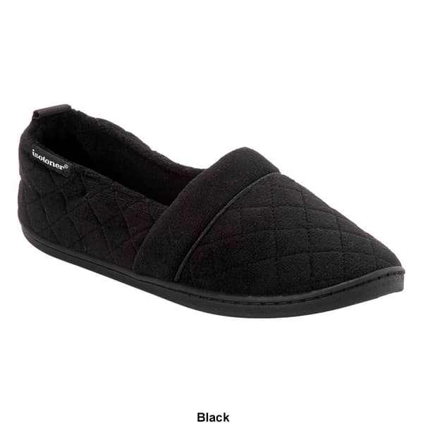 Womens Isotoner Diamond Quilt Microterry Slip-On Slippers - image 