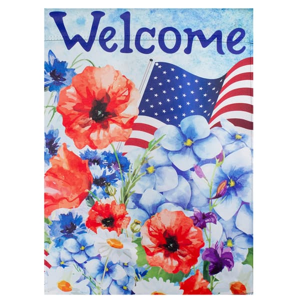Northlight Seasonal Patriotic Floral Outdoor Garden Flag - image 