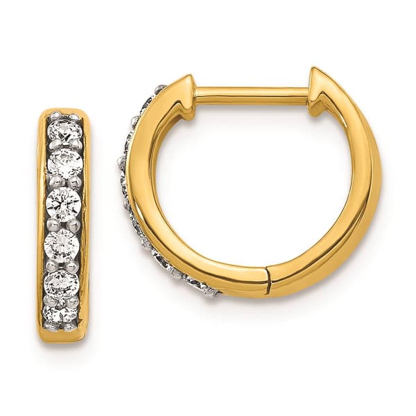 Pure Fire 14kt. Gold 1/4ctw. Lab Grown Diamond Hoop Earrings - image 