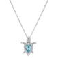Gianni Argento Sterling Silver Blue Topaz Turtle Pendant - image 1