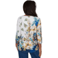Womens Alfred Dunner Indigo Girls 3/4 Sleeve Floral Blouse - image 2