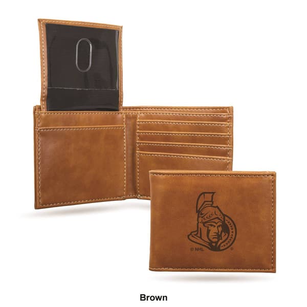 Mens NHL Ottawa Senators Faux Leather Bifold Wallet
